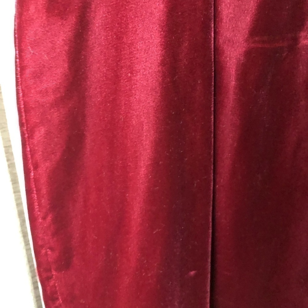 Vintage Liz Claiborne Dresses Burgundy Red Velvet Sweetheart Neckline Dress 10 - Picture 10 of 16